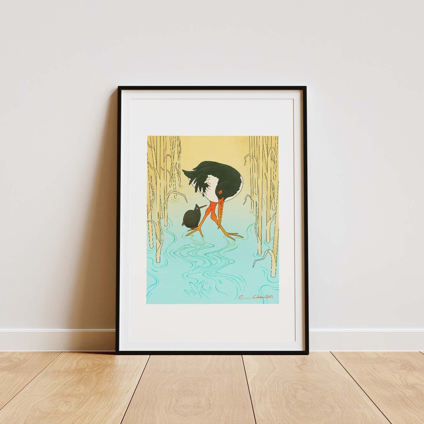 Fnorp möter strandskata - Print